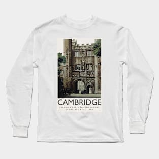 Cambridge UK Vintage Poster 1930 Long Sleeve T-Shirt